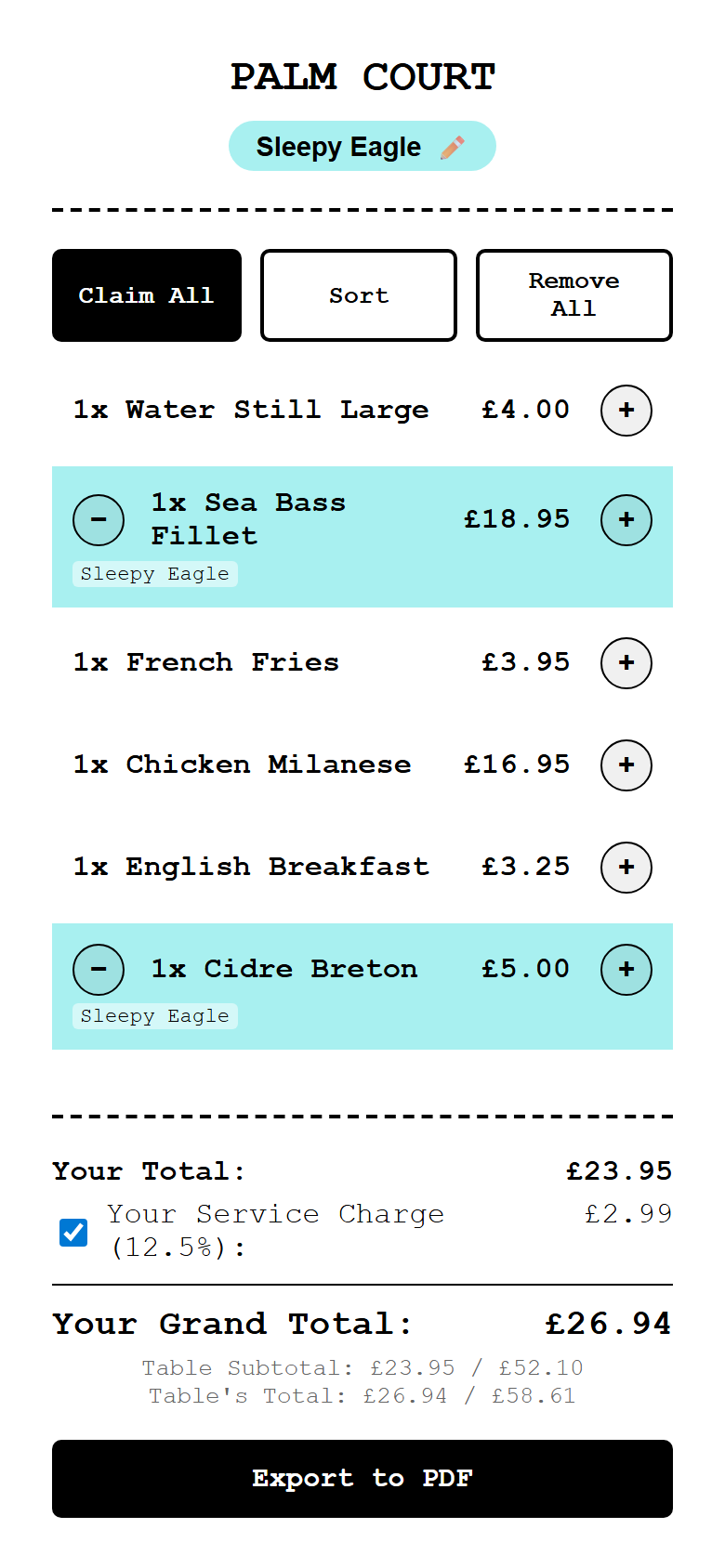 Guest claiming their items